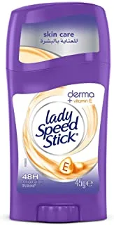 Lady Speed Stick Derma Sticks, Antiperspirant Deodorant, Natural Skin Restoration, Vitamin E, 45 Gm