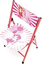 كرسي قابل للطي للأطفال من FunZz بأقدام مطاطية مانعة للانزلاق ومقاعد مطبوعة - هيكل معدني قوي ، متعدد الألوان ، متوسط ​​، TO-50002239
