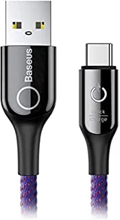 Baseus C على شكل C كابل إيقاف تشغيل ذكي ذكي USB للنوع C 3A 1M بنفسجي