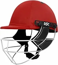 DSC DEFENDER Cricket Helmet for Men & Boys (Adjustable Steel Grill | Back Support Strap | Light Weight | size:Extra Small (Red)