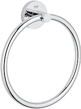 GROHE 40365001 Essentials Towel Ring, Chrome 8 Inch