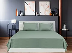 طقم ملاءة سرير مفرد من Hotel Linen Klub 2 قطعة - 250TC 100٪ Cotton Dobby Box Sateen ، الحجم: 160 x 220 cm ، Sage Green