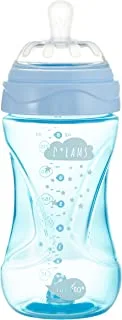 Nuvita Mimic Cool Anti Colic Baby Bottles – 250ml. - Ergonomic Shape & Teats Nipple Effect, Blue