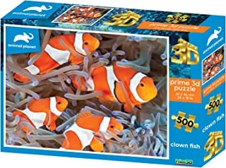 Prime 3D Puzzles - Animal Planet- Clown Fishes 500 pcs Puzzle, Multicolor, 10384