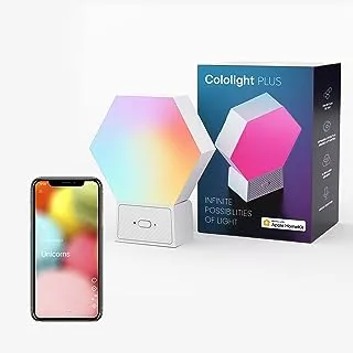 Cololight Hexagon Light APP التحكم ، يعمل مع Apple Homekit ، مصباح LED متوافق مع Alexa ، مساعد Google ، أضواء لوحة Cololight WiFi الذكية RGB لتزيين الألعاب ، مجموعة واحدة Plus