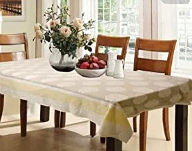 Kuber Industries Flower Design Shining Cotton 6 Seater Dining Table Cover 60X90 (Cream) - Ctktc040139