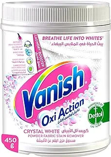 Vanish Laundry Stain Remover Oxi Action Powder For Whites, Can Be Used With And Without Detergents, Additives & Fabric Softeners, 450G