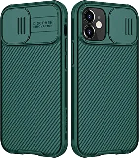Nillkin Camshield Pro Iphone 12 Mini Case, [Built-In Lens Protector] Drop Protection Case For Iphone 12 Mini Camera Protector Iphone 12 Mini Shock Absorption Protective Phone Case 5.4 Inches (Green)