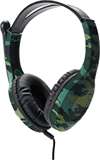 Green Game Headset 3.5Mm Camouflage Design Stereo Music Gaming Headphone With Mic Over-Ear Headphone-B14, Medium, Wired