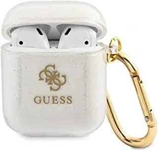 Guess TPU Colored Glitter Case for Airpods 1/2 - Transparent