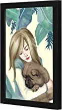 LOWHA cute pet chow Wall art wooden frame Black color 23x33cm By LOWHA
