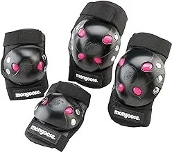 Mongoose Youth BMX Bike Gel Knee and Elbow Pad Set, Multi-Sport Protective Gear, Multiple Colors