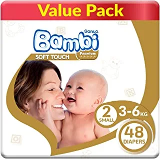 Sanita Bambi, Size 2, Small, 3-6 Kg, Value Pack, 48 Diapers
