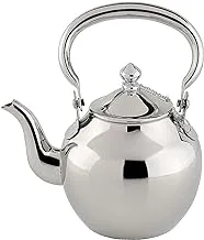 غلاية شاي عربية من السيف ستانلس ستيل مع سلسلة الحجم: 4 لتر ، اللون: فضي