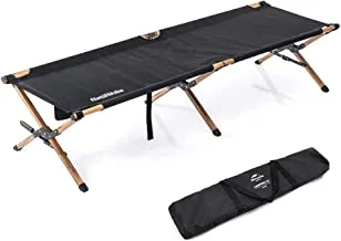 Naturehike XJC03 سرير مخيم قابل للطي في الهواء الطلق - حبوب خشبية سوداء