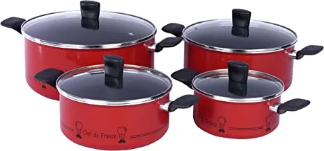 Tefal B3139262 Chef De France Cookware Set - 8 Pieces (3168430248731 Red)