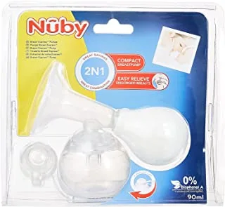 Nuby Silicone Breast Express Compact Pump With Strong Suction – 90ml, Piece of 1