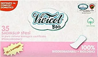Vivicot فوط قطن عضوي مسطح للاستعمال مرة واحدة - 35 قطعة