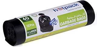 Hotpack Garbage Bag Roll 95X120 cm, 12 Pieces, 60 Gallon, 12 Units