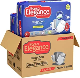 Sanita Elegance Adult Diapers - XL Jumbo , 32 Pcs