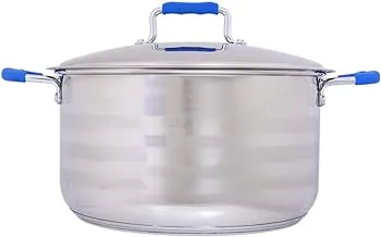 Wilson Stainless Steel Casserole, Silver And Blue
