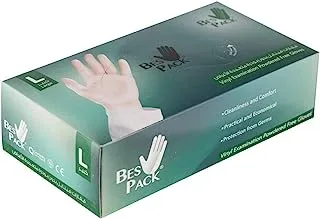 Bes Pack Vinyl Gloves Box, Size L 100 Pcs