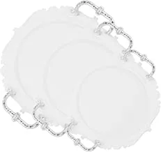 Al-Saif Co Ivory Finishing Plated Round Shape Tray (Size:L,M,S) Handle : Chrome.