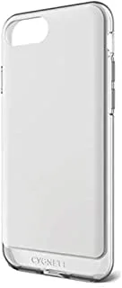 غطاء هاتف Cygnett نحيف لامع ومقاوم للصدمات ومضاد للسقوط مع واقي TPU ناعم - iPhone 7 Plus / 8 Plus - مادة البولي يوريثين بالحرارة - أبيض / كريستال