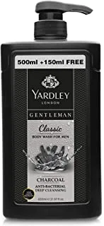 Yardley London Body Wash Gentleman Classic For Men's, Anti Bacterial Deep Cleansing, 650ml