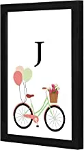 LOWHA LWHPWVP4B-192 J letter bike balloons Wall art wooden frame Black color 23x33cm By LOWHA