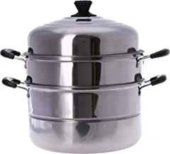 BRIGHT HOME 3 LAYER STAINLESS STEEL STEAMER POT 30cm, SILVER, 900ml, MS7276