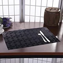 Kuber Industries Coin Design 6 Pieces PVC Dining Table Place Mats,Black