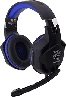 Datazone Audio 3.5 Computer Gaming Headset With Microphone, Fashionable Attractive Design, Ultra Comfortable, Surround Sound, Comfortable Wired Headphones With Led Lighting, Blue (G2000), Medium