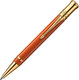 باركر 1907192 قلم حبر جاف دوفولد ، رأس متوسط ​​| عبوة حبر - أحمر كبير بحافة مطلية بالذهب | 7341
