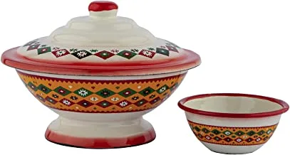 Al saif enamelware iron date & seed bowl badia design size: 16cm, color: multicolor, k57675/16