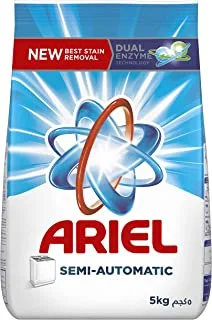 Ariel Laundry Powder Detergent with Dual Enzyme Technology, Original Scent, Suitable for Semi-Automatic Machines, 5 Kg