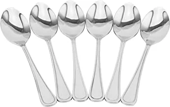 Berger Stainless Steel Dessert Spoon Set, Silver, Fd130-Dss, 6 Pieces