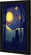Lowha Looking At The Stars Wall Art Wooden Frame Black Color 23X33Cm By Lowha