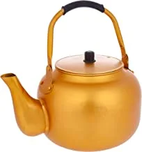 Bister Chinese Aluminum Kettle With Backlite Handle (6 Liter) | Wide Mouth With Anti-Leakage Cap Travel Mug, Yellow