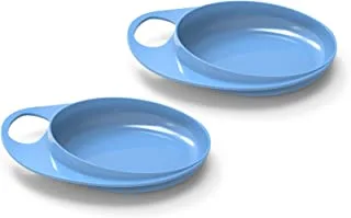 Nuvita Easy Eating Smart Dish Set of 2 Pieces, Blue - Pack of 1