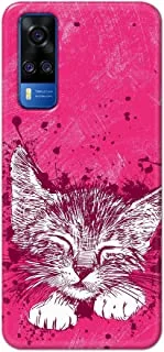 غطاء جراب Jim Orton بتصميم غير لامع مصمم لهاتف Vivo Y51-Cat Sketch Pink