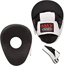 Maxstrength Focus Pads Hook Jab Mitts Boxing Mma Martial Arts UFC Fight Training Boxing training (Black & White)