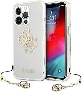 Cg Mobile Guess Pc/Tpu Case Transparent 4G Electroplated Logo With Charm For Iphone 13 Pro (6.1 Inches) - Gold, Mutli Color