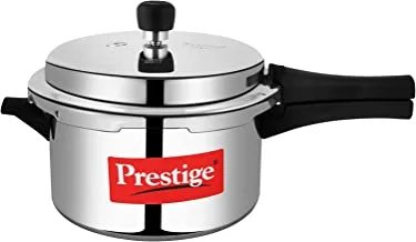 Prestige Popular 3 Litre Pressure Cooker|Aluminium|Induction Compatible|Precision Weight Valve| Thick Aluminium Base-Silver