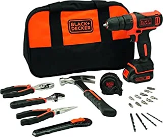 Black And Decker Drill Driver, 10.8V,Ultra Compact Lithium-Ion Drill Driver With Hand Tools Set And Bag,Bdcdd12Htsa-B5 - Multi Color