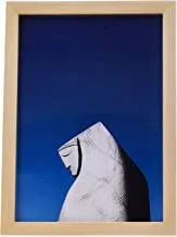 لوحة جدارية على شكل تمثال رمادي لوها مع إطار خشبي جاهز للتعليق للمنزل ، غرفة النوم ، غرفة المعيشة والمكتب ، ديكور المنزل مصنوع يدويًا ، لون خشبي 23 × 33 سم من LOWHa