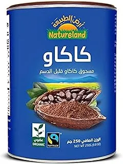 Natureland Cacao Powder Low Fat, 250g - Pack of 1