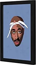 LOWHA Tupac blue Wall art wooden frame Black color 23x33cm By LOWHA