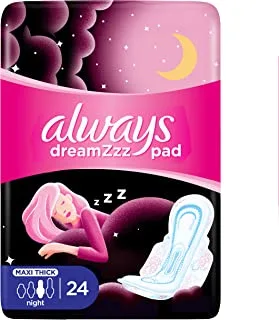 Always Breathable Soft Maxi Thick, Night sanitary pads, 24 Pads