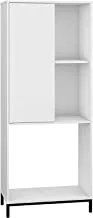 Brv Móveis Shelf One Door, White And Black Metal Feet, 163.5 Cm X 67.5 Cm X 36 Cm, Be 72-198